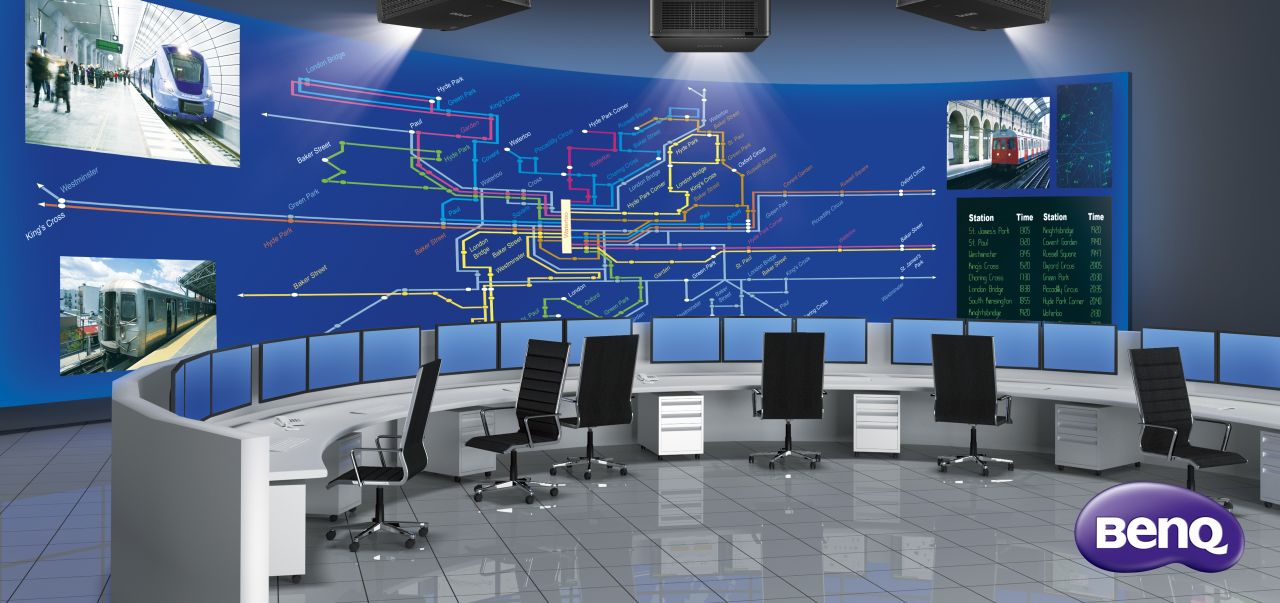 Network / Security Operations Center containing computers desks and a large screen containing the world map.; Shutterstock ID 273294227