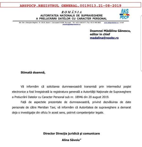 Meridian Taxi ANSPDCP