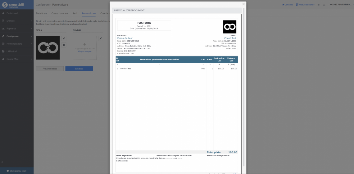 factura personalizata