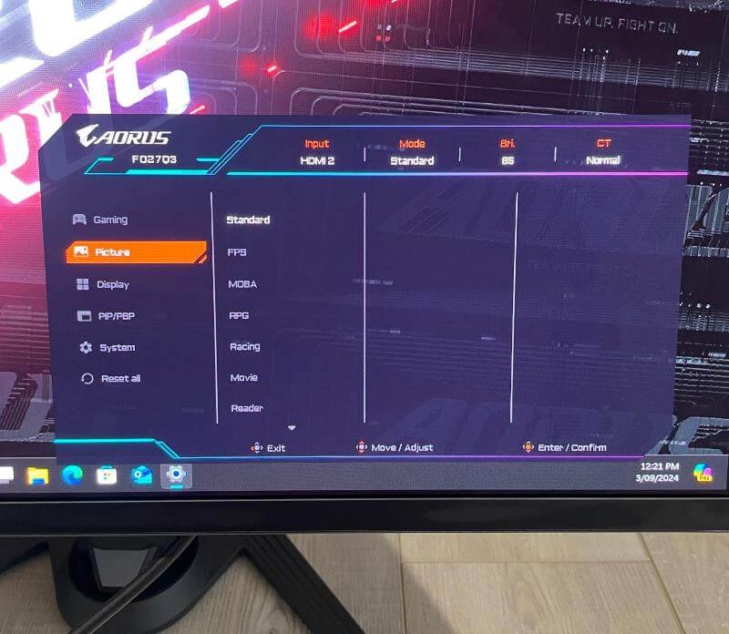 Revizuire Gigabyte AORUS FO27Q3 - OLED Gaming Glory 17 aorus f027q3 recenzie5 Gigabyte AORUS FO27Q3 Recenzie - OLED Gaming Glory
