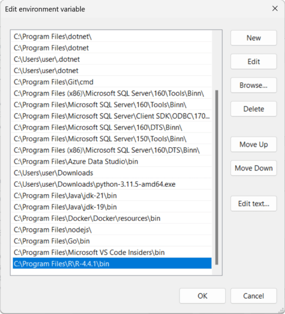 Editați variabila de mediu