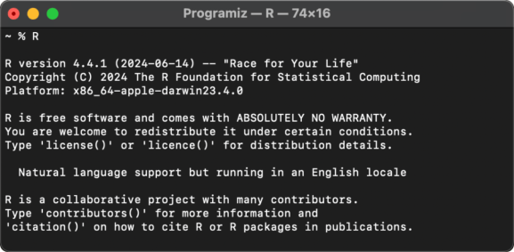 R Verificarea instalării pentru Mac
