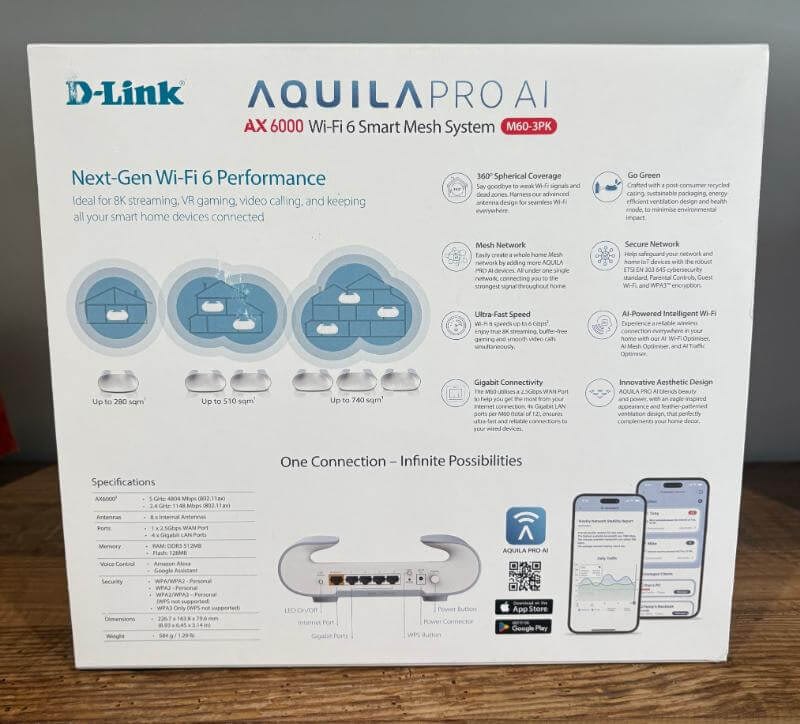 Recenzie D-Link Aquila Pro AI M60 - Performanță WiFi de nivel următor 3 dlink aquila pro ai m60 3pk review7 D-Link Aquila Pro AI M60 recenzie - performanță WiFi de nivel următor
