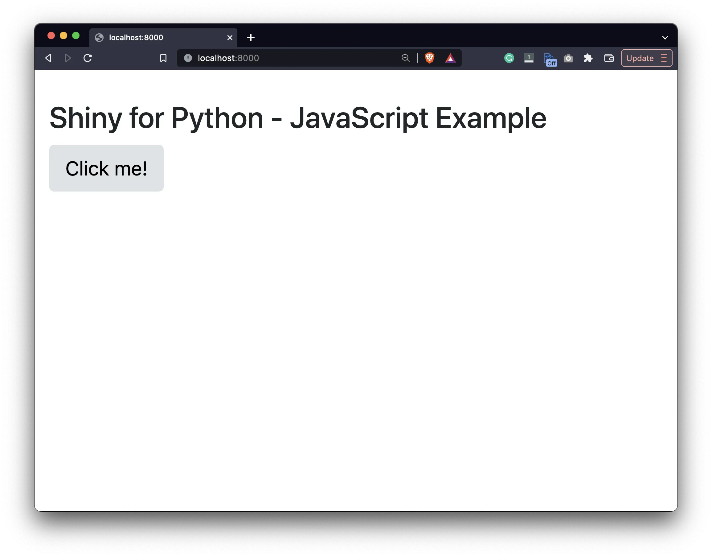 Imaginea 1 - Aplicația noastră de bază Shiny pentru Python