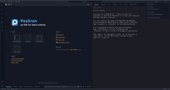 Demararea unui nou proiect în Positron.