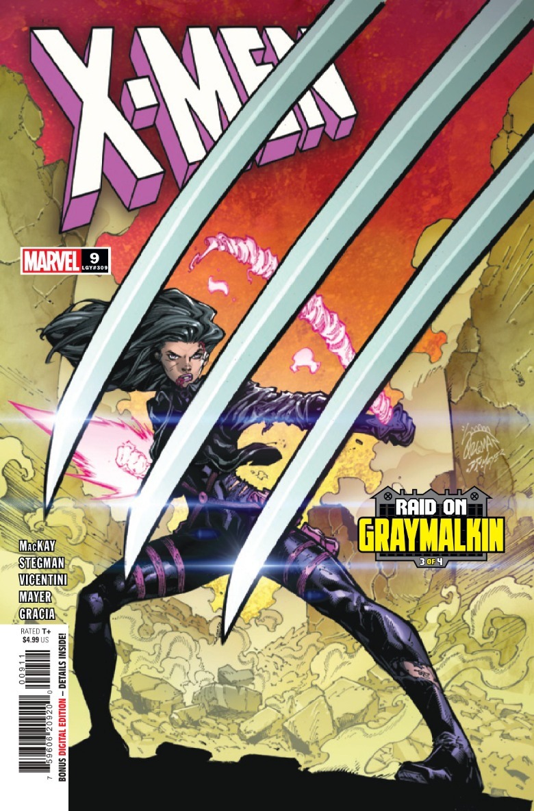 X-Men #9 coperta Wolverine vs Psylocke Raid pe Graymalkin #3