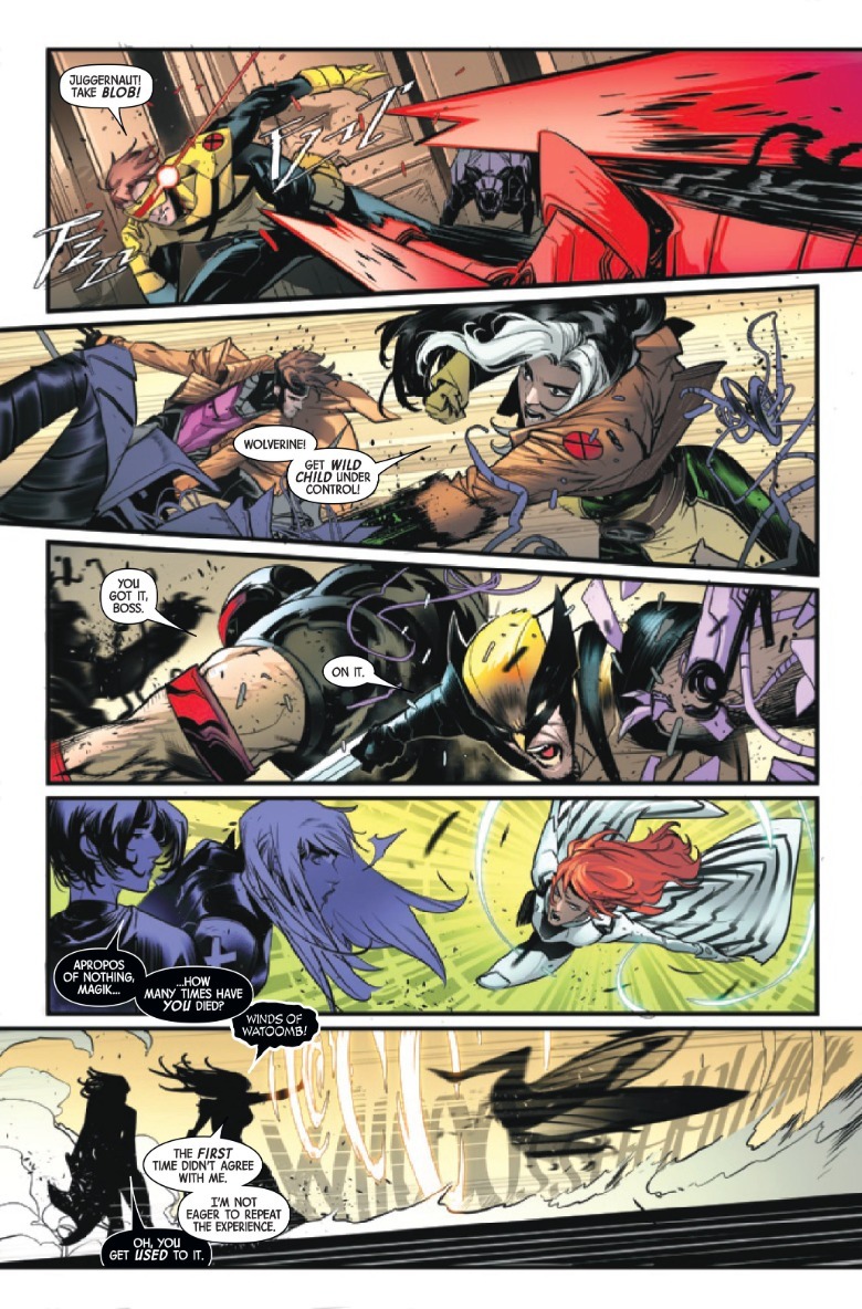 X-Men #9 pagina 2 Cyclops Rogue Wolverine Siryn