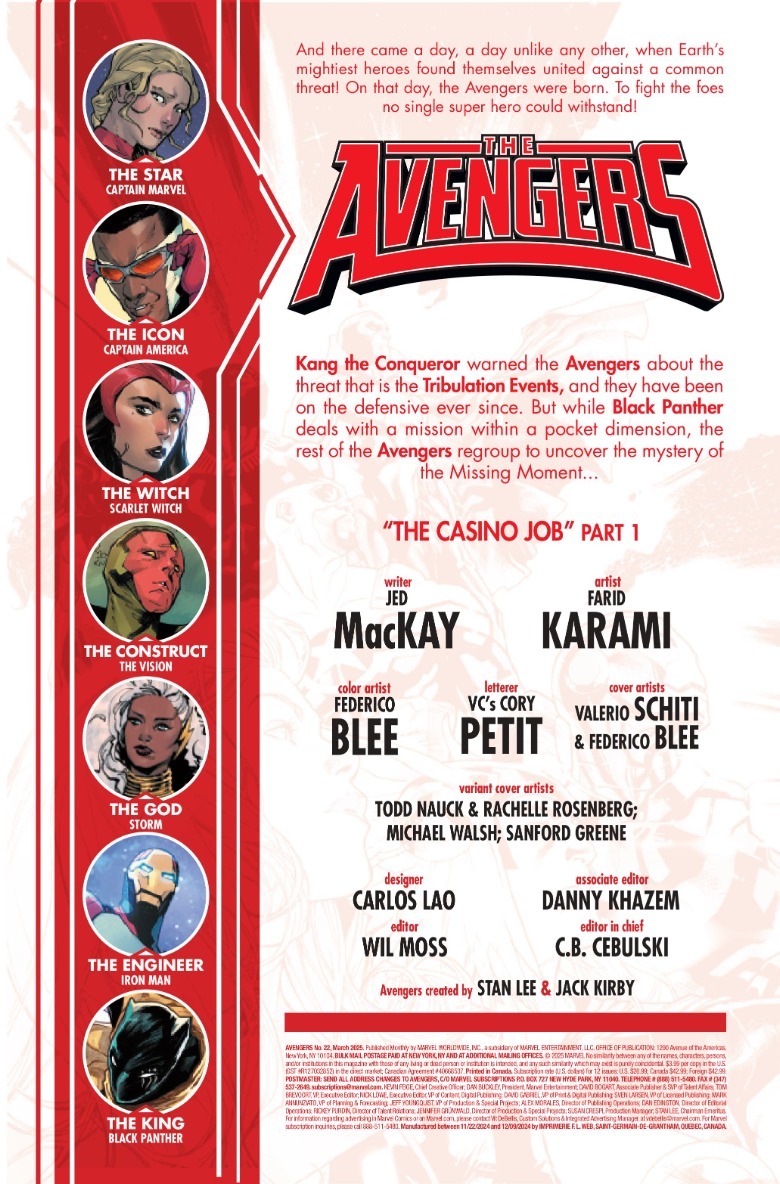Pagina de recapitulare Avengers #22