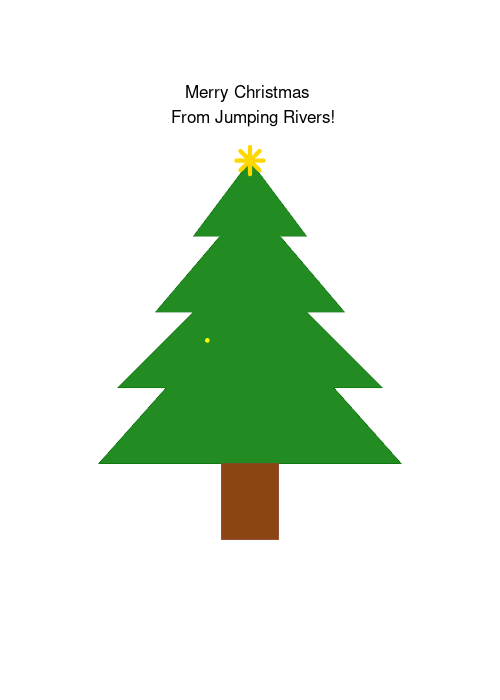 GIF final pentru brad de Crăciun cu lumini strălucitoare.