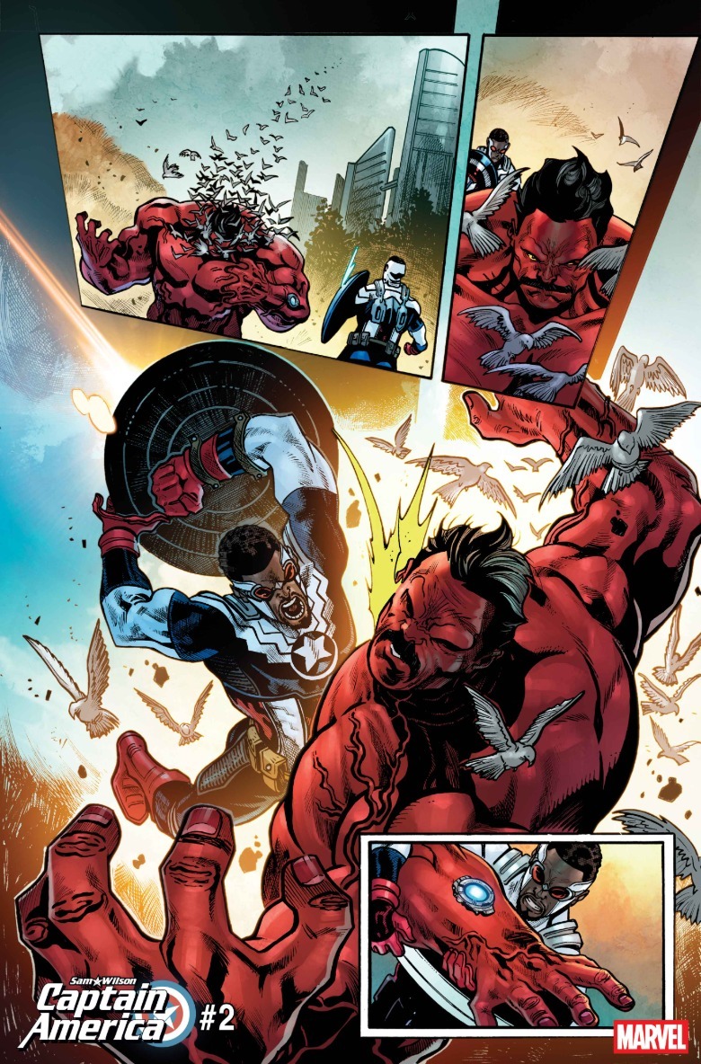 Căpitanul America luptă cu Hulk Roșu