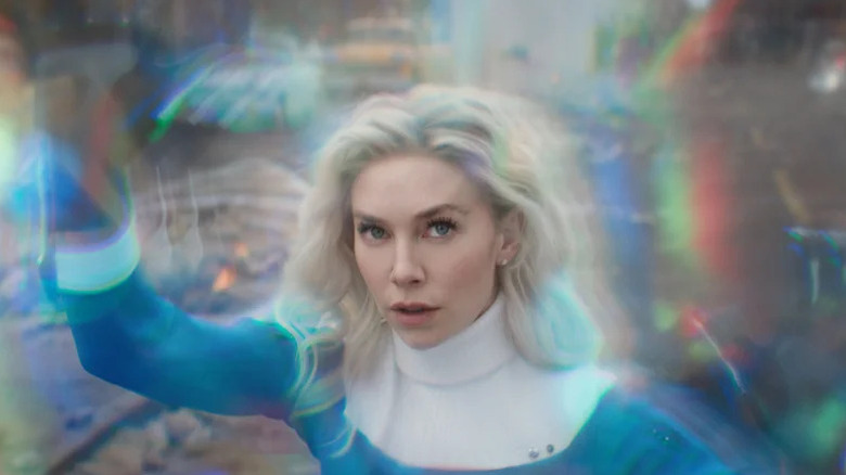 Sue Richards a lui Vanessa Kirby folosindu -și puterile în Fantastic Four: Primii pași