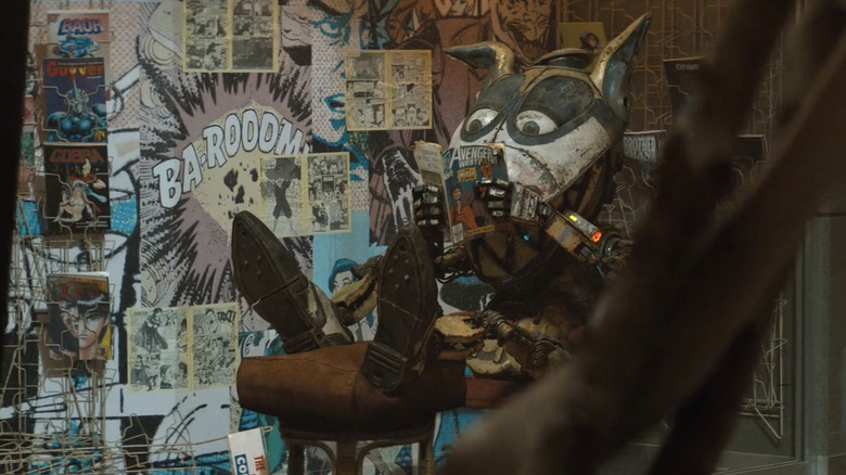 Un robot citește Avengers West Coast #56 în statul electric