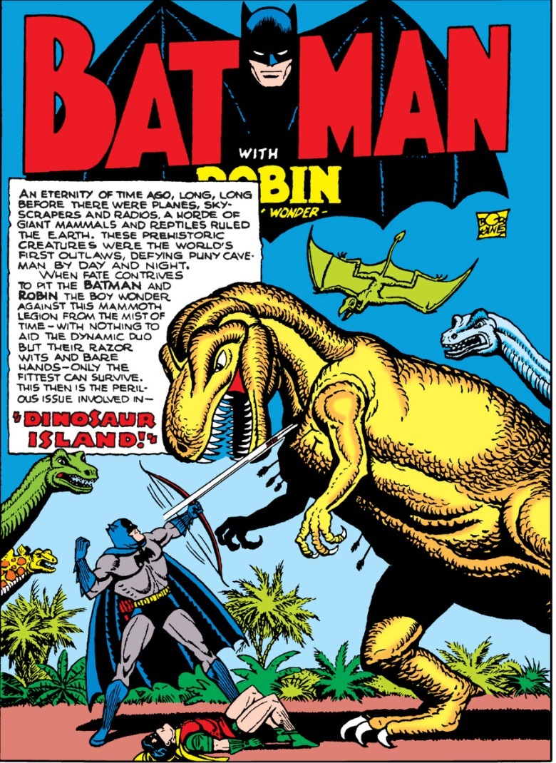 Batman #35 Batman Fighting T-Rex pe Insula Dinozaurilor
