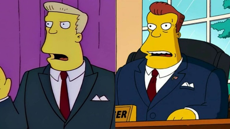 Rainier Wolfcastle și președinte Schwarzenegger în The Simpsons