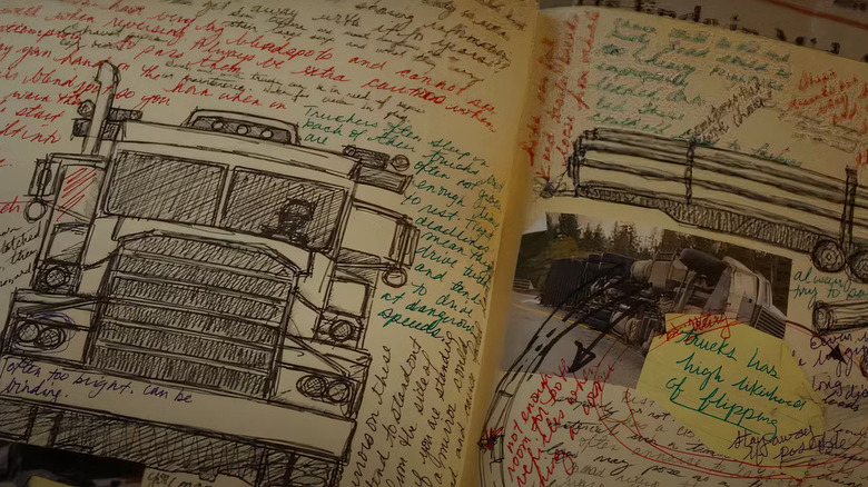 Iris a luat câteva note despre camioanele de bușteni ucigași în destinația finală: linii de sânge