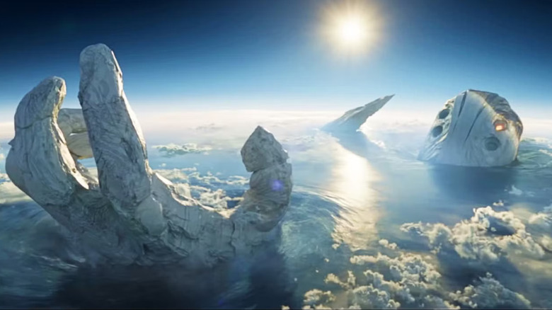 Un cel mai mort cezut aruncând în evidență din ocean în eterni