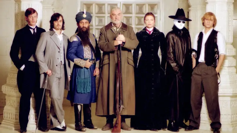 Sean Connery în calitate de Allan Quatermain conduce ansamblul Ligii Domnilor extraordinari