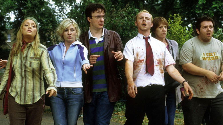 Dianne, Liz, David, Shaun, Barbara și Ed joacă Zombie în Shaun of the Dead