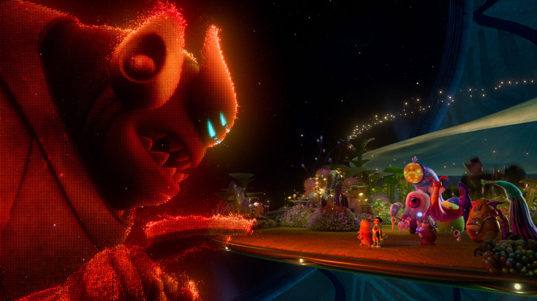 Brad Garrett ca vocea ticălosului Lord Grigon îl sperie pe Elio (Yonas Kibreab) și prietenii săi din Elio