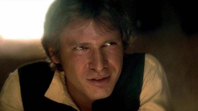 Harrison Ford ca Han Solo arătând amuzat în Star Wars: A New Hope