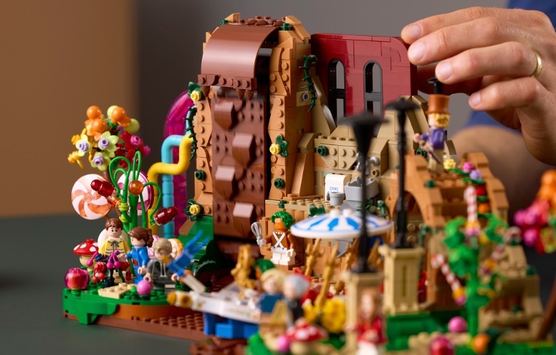 Willy Wonka și setul Lego din fabrica de ciocolată