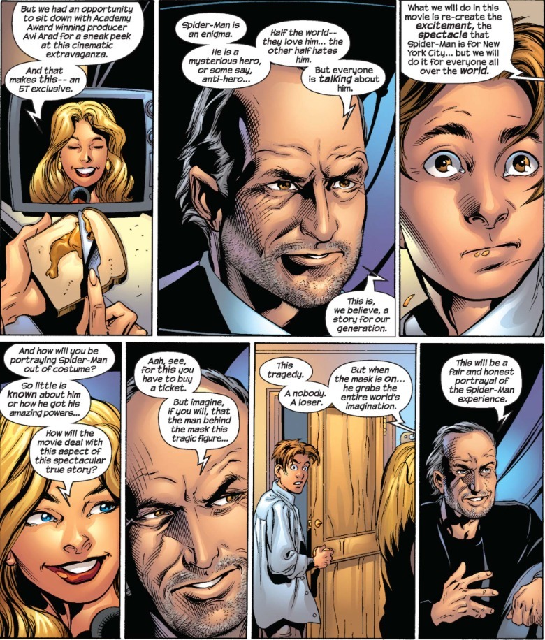 Ultimate Spider-Man #54: Peter urmărește Avi Arad Interviu la TV
