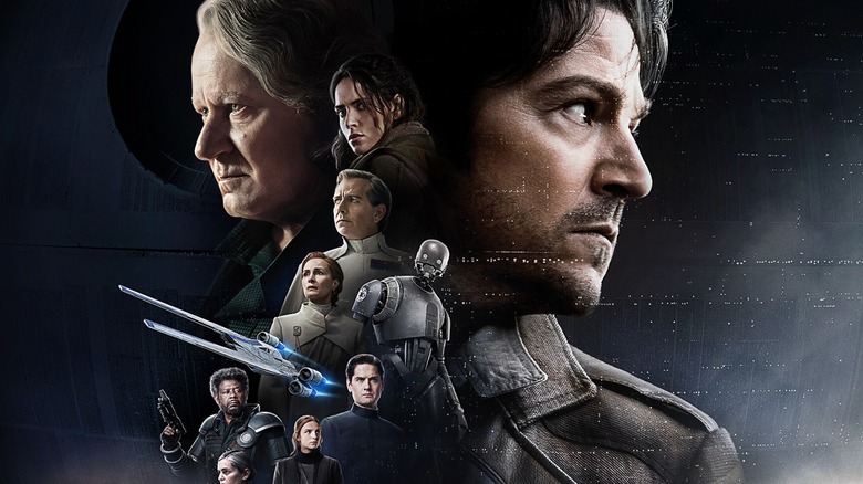 Andor Sezonul 2 Afiș: capturi de cap aranjate ale lui Cassian, Luthen, Bix, Krennic, Mon Mothma, K-2SO, Syril Karn, a văzut Gerrera, Dedra și Vel Sartha