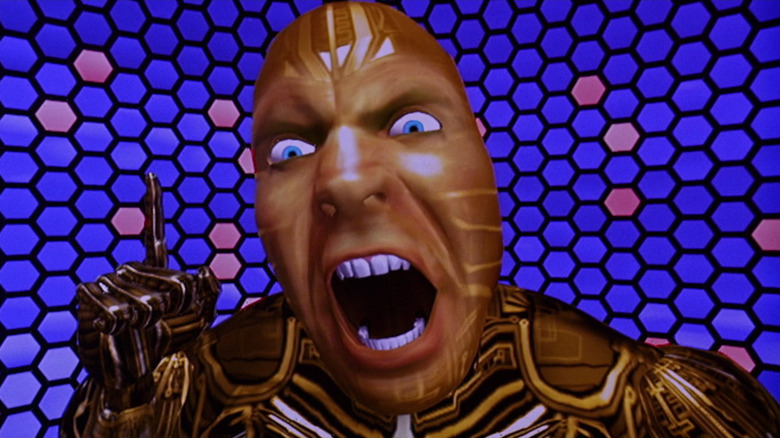 Jobe într -o formă computerizată în interiorul unei lumi VR din The Tardawmower Man