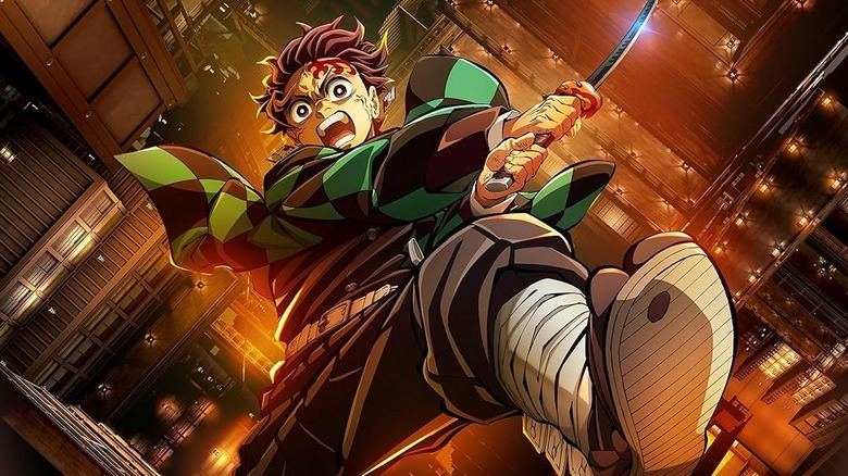 Tanjiro își leagănă sabia pe afiș pentru Demon Slayer: Kimetsu no Yaiba - Infinity Castle