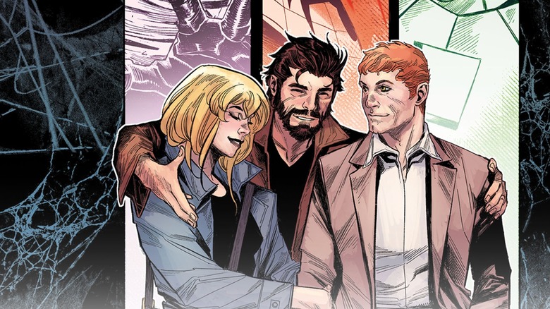Coperta Ultimate Spider-Man #20: Gwen Stacy, Peter Parker și Harry Osborn