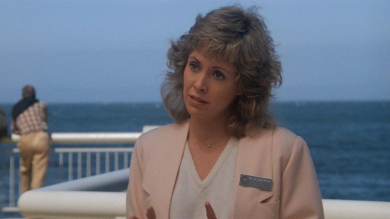 Catherine Hicks căutând un pic peeved în rolul lui Dr. Gillian Taylor în Star Trek IV: The Voyage Home