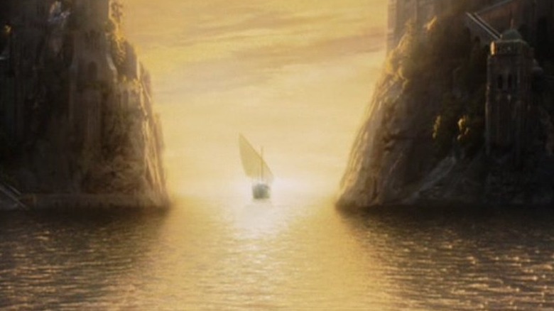 O navă care navighează spre Valinor în Domnul inelelor: Întoarcerea regelui