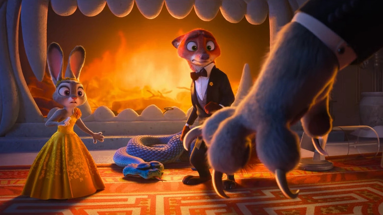 Judy, Gary și Nick sunt amenințați de Milton Lynxley în Zootopia 2