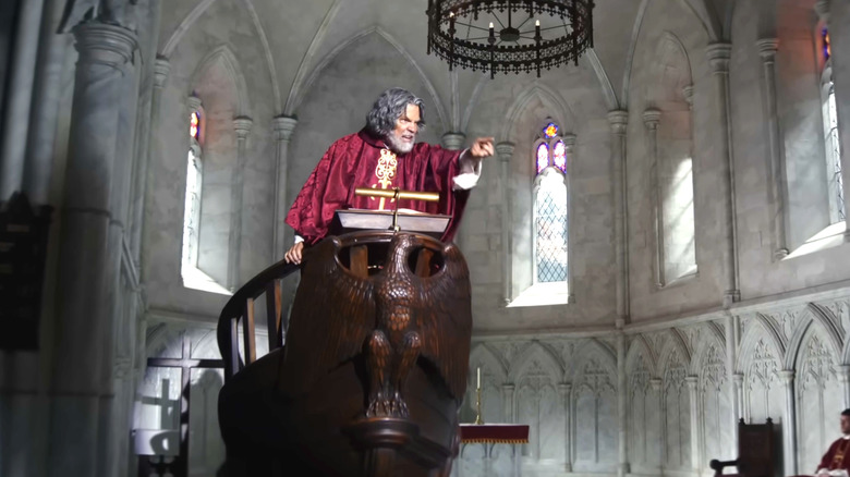 Wake Up Dead Man, Jefferson Wicks ținând o predică furios la biserică