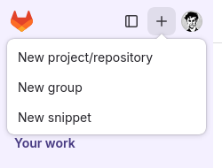 Butonul nou depozit GitLab.