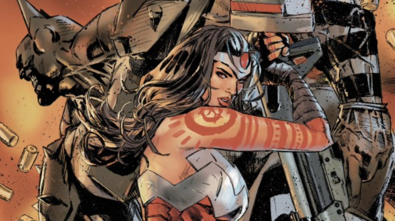 Coperta Absolute Batman #16 - Batman și Wonder Woman în luptă împreună