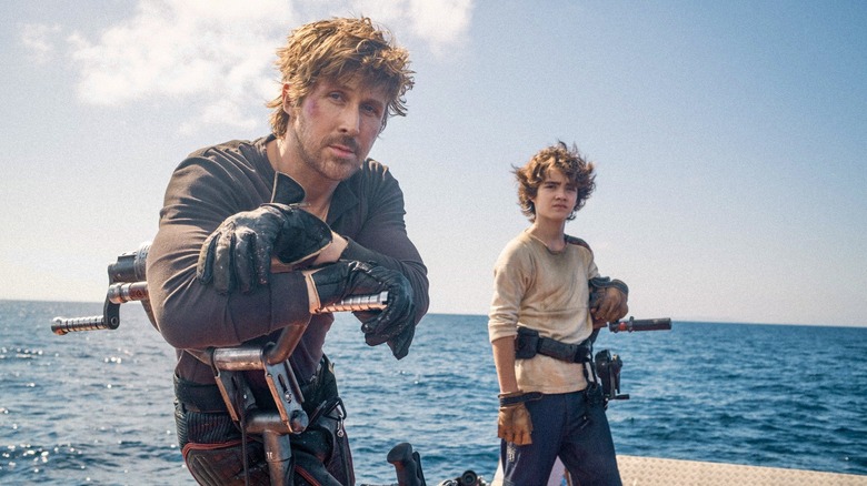 Ryan Gosling și Flynn Gray pe ocean în spatele scenei Star Wars: Starfighter