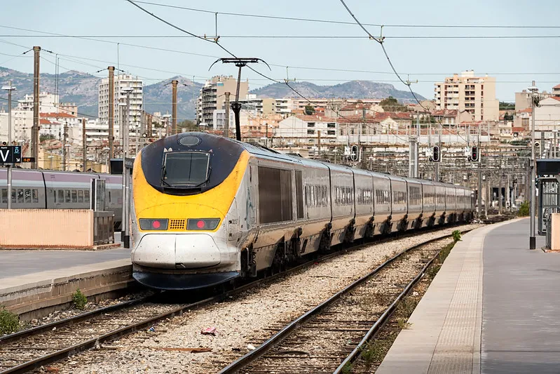 O fotografie a unui tren Eurostar