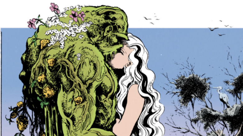 Swamp Thing și Abby Arcane se sărută în Saga of the Swamp Thing