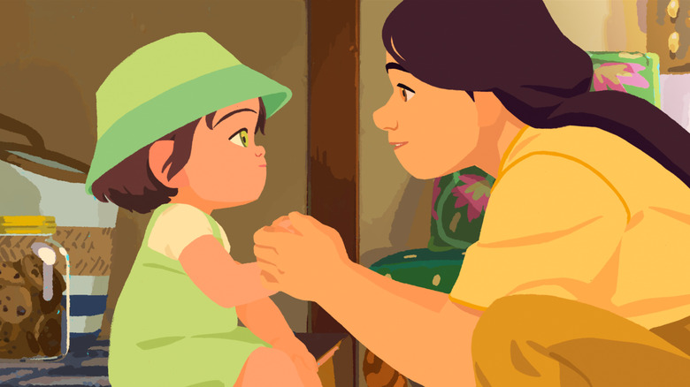 Nishio-san ținând mâna lui Amelie în Mica Amelie