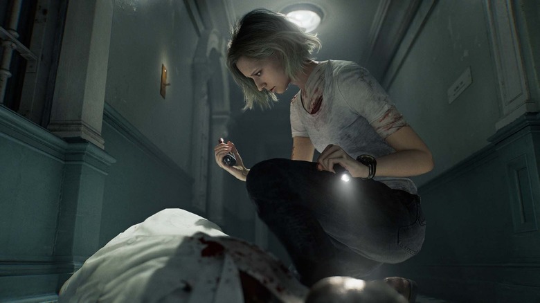 Grace Ashcroft examinează un cadavru (deocamdată) în Resident Evil: Requiem