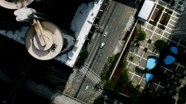 O fotografie a Los Angeles-ului de sus din filmul Ambulance