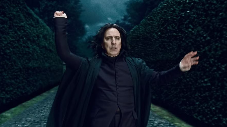Snape vrajă în garduri vii în Harry Potter și Talismanele Morții: Partea 1