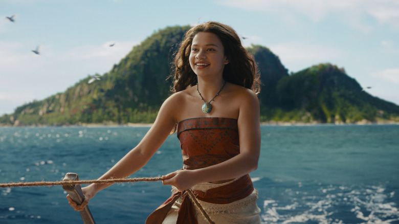 Catherine Lagaʻaia ca Moana pe barca ei în Moana (2026)