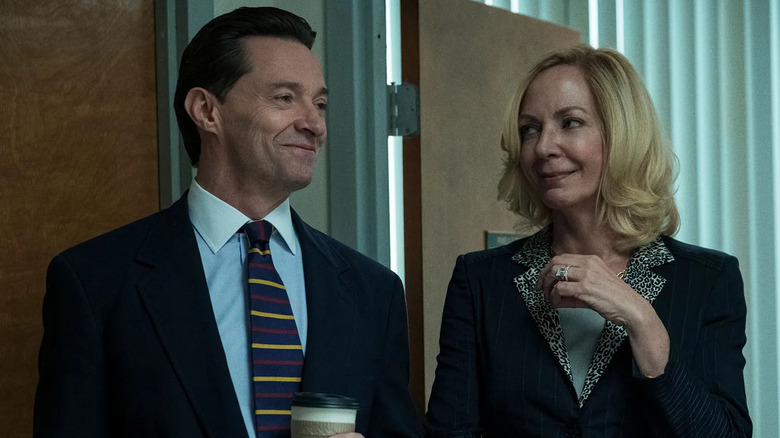 Pam Gluckin și Frank Tassone zâmbind împreună în Bad Education