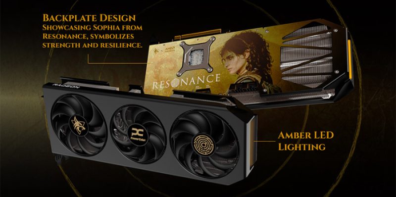 PowerColor Resonance RX 9070 XT primește ilustrația Plague Tale 2 Placă grafică PowerColor Resonance RX 9070 XT cu ilustrație a plăcii din spate Plague Tale Legacy aurie