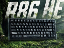 Attack Shark R86 HE 75% magnetic gaming keyboard with carbon fibre top case and RGB lighting