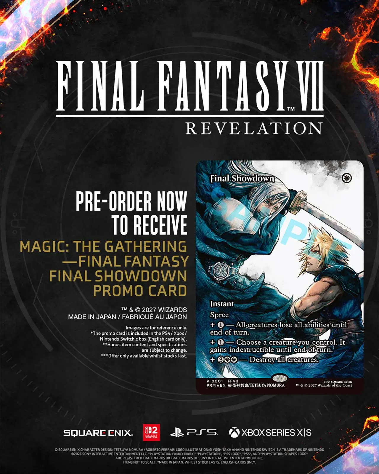 Bonus de precomandă Final Fantasy VII Revelation, Square Enix