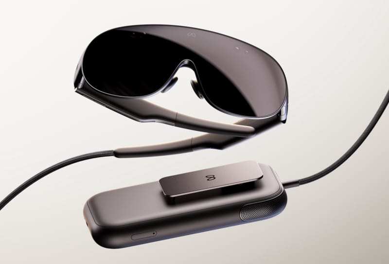 Ochelari Meta VR prezentati ca o cască subțire, ușoară, fără controler manual