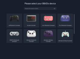 8BitDo Ultimate Software Online browser configuration tool shown on a laptop screen